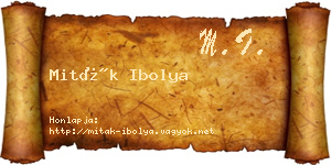 Miták Ibolya névjegykártya